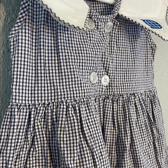 intage Girls Navy Gingham Dress – Peter Pan Collar, Size 3 - Picture 6 of 13